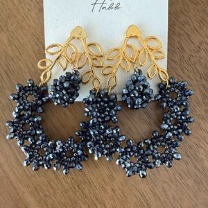 Divana Jewels Gold and Black Beaded Earrings